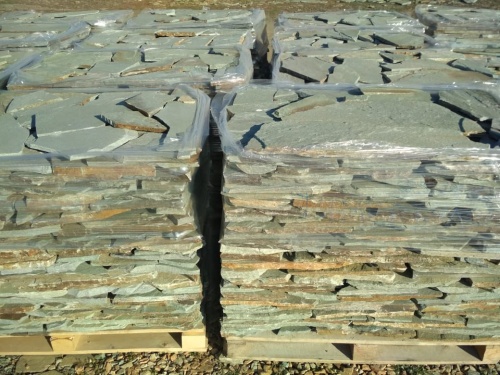 Плитняк златолит зелёный для цоколя, отмостки купить в Нижней Салде