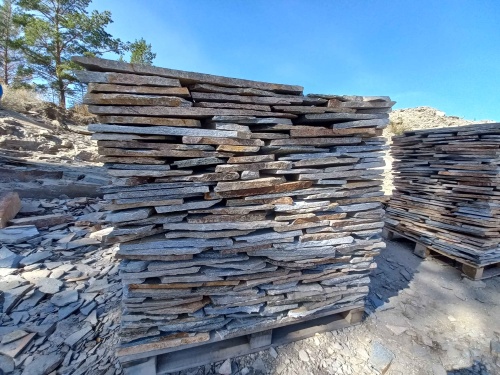 Плитняк златолит серебристый для фасада купить в Нижней Салде