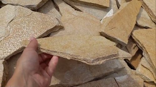Плитняк златолит жёлтый для цоколя купить в Нижней Салде